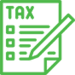 tax filing icon with tax document